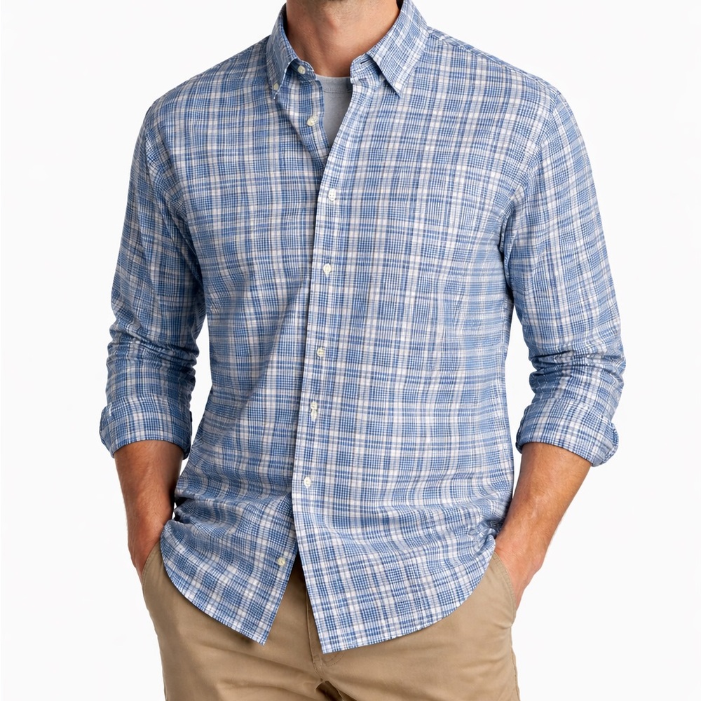 DOCKERS CLASSIC BLUE/WHITE STRIPED
BUTTON DOWN SHIRT XXL